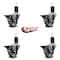 Service Caster 3'' Semi Steel Swivel 1-5/8'' Expanding Stem Caster Set with Brake, 4PK SCC-EX20S314-SSS-PLB-158-4 - alternate 3